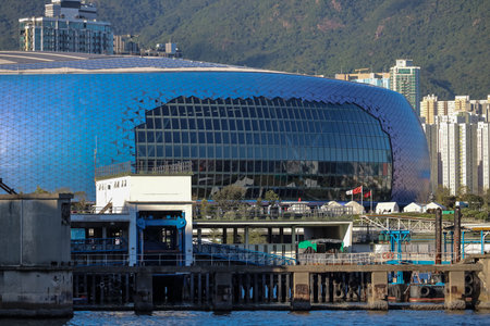 Modern sports venue Kai Tak Stadium in Kowloon Sept 14 2025のeditorial素材