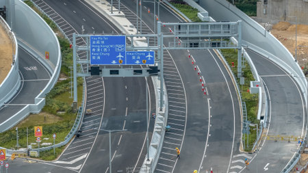 Modern trunk road T2 under construction in Kowloon East Dec 14 2025の写真素材