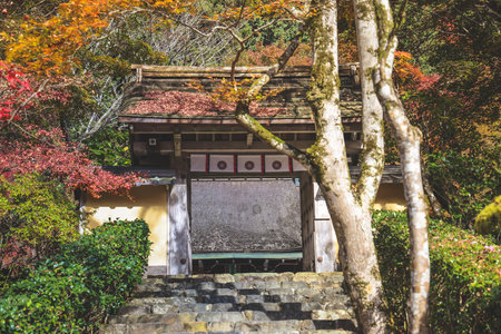 Peaceful Buddhist temple surrounded by lush mountain nature Nov 23 2025のeditorial素材