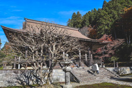 Peaceful Buddhist temple with traditional Japanese architecture Nov 23 2025のeditorial素材