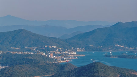 Beautiful coastal landscape showcasing nature and vibrant harbor life Jan 11 2026のeditorial素材