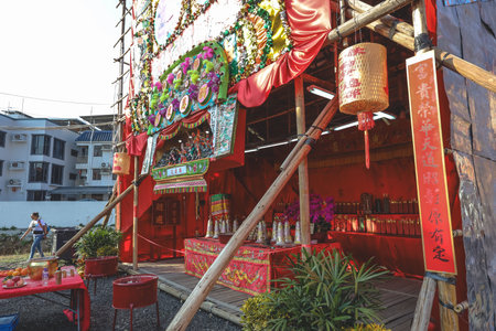 Traditional village festival features lively party atmosphere and rituals Jan 17 2026のeditorial素材