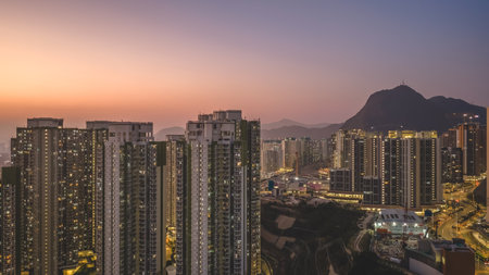 Urban housing towers rise dramatically against iconic mountain backdrop Jan 18 2026のeditorial素材