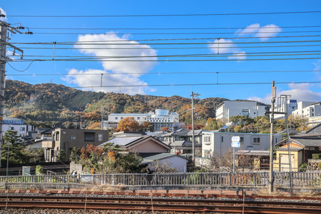 Capturing Kyoto Prefecture Landscapes from HARUKA Train Window Nov 29 2025のeditorial素材