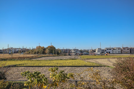 Capturing Osaka Prefecture Landscapes from HARUKA Train Window Nov 29 2025のeditorial素材
