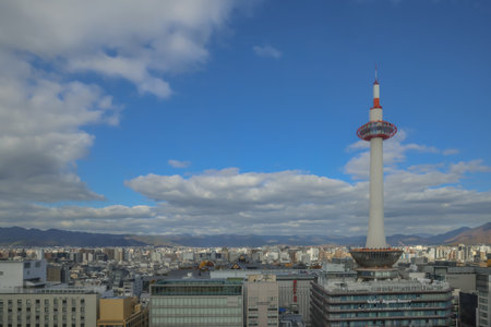 Famous landmark offering panoramic views of historic Kyoto city Nov 29 2025のeditorial素材