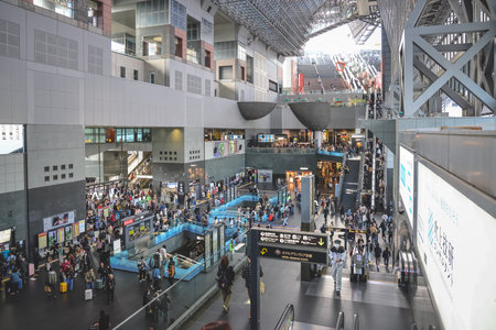 Open public space outside Kyoto Station for travelers and locals Nov 29 2025のeditorial素材
