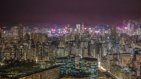 Glowing city lights highlight dense towers across both sides Feb 6 2026