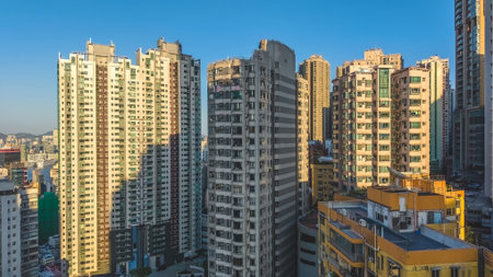 Tall high rises cluster tightly above vibrant western waterfront district Feb 14 2026