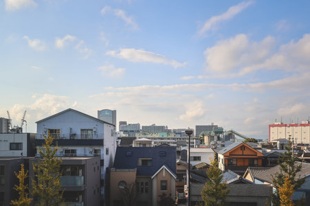 Urban neighborhood with apartments and local community life Nov 25 2025のeditorial素材