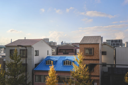 Urban neighborhood with apartments and local community life Nov 25 2025のeditorial素材