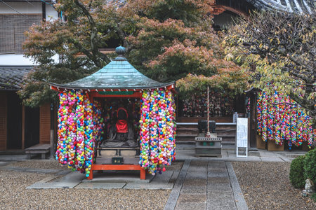 Description: Small Kyoto temple adorned with bright wish balls Nov 25 2025