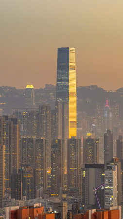 Warm evening light reflects off prominent high rise structures Feb 13 2026