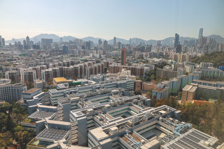 Low density neighborhood with housing schools and greenery March 16 2026のeditorial素材