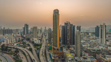 March 22 2026 Dense urban landscape showcasing Kowloon City buildings and streetsのeditorial素材