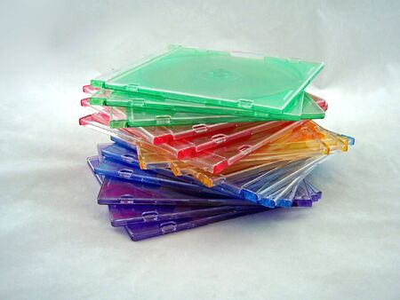 photograph of cd cases of different colorsの写真素材