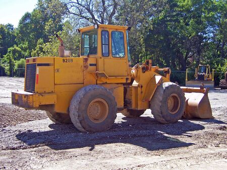 heavy construction machine equipment at construction site