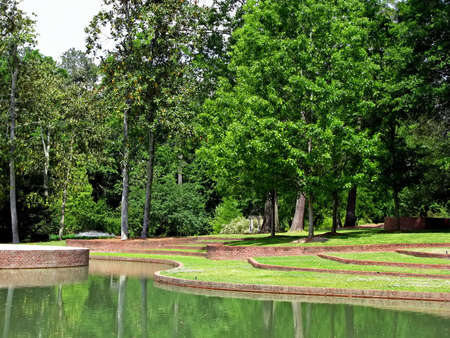 a scenic view of beautiful botanical gardensの写真素材