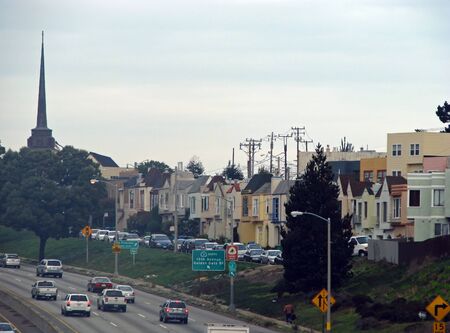SAN FRANCISCO, CA - NOVEMBER 16: California State Route 1 Historic Route with Cityscape  2012