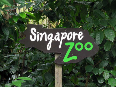 SINGAPORE ASIA - NOVEMBER 14: Singapore Zoo Sign: World's Best Rainforest Zoo  2014のeditorial素材