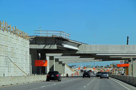 FORT WORTH, TEXAS - OCTOBER 07: Highway Construction on Texas State Highway 26 Texas 2013