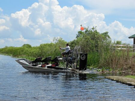 Airboat on the swamp of I-75 known as Alligator Alley Floridaのeditorial素材