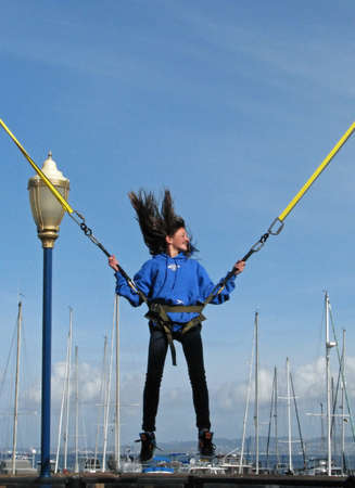 SAN FRANCISCO, CA - NOVEMBER 17: Frequent Flyers, a fun-filled bungee trampoline Pier 39 2012のeditorial素材