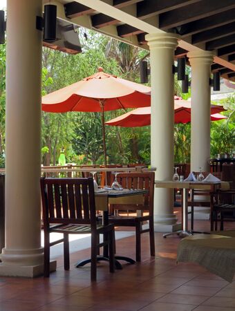 Summer Cafe inside Beautiful and Relaxing Luxury Resortの写真素材