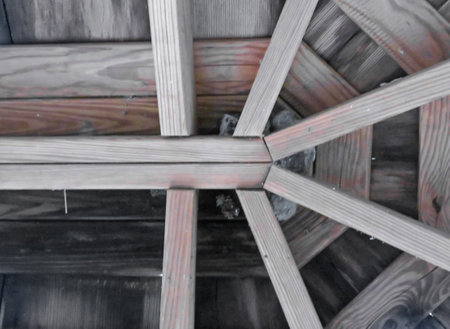Building design arbor house roof beam boardsの写真素材