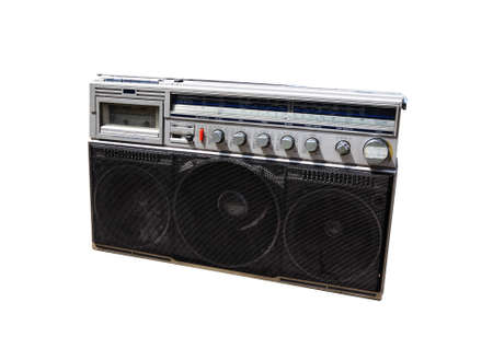 old radio on white backgroundの写真素材