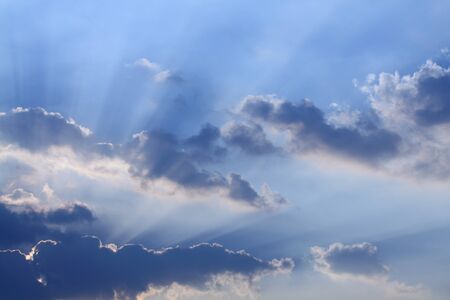sunbeams and clouds の写真素材