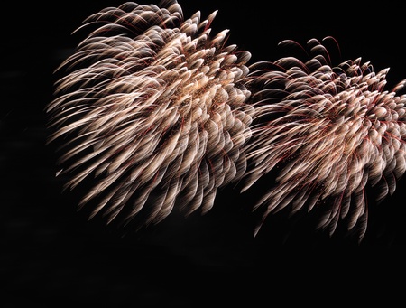 fireworks against a black sky の写真素材