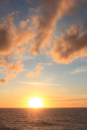 sunset at village of Manarola, Italyの写真素材