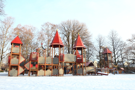 Oslo, Norway - December 30, 2018 : Playground kids in Frogner park.のeditorial素材