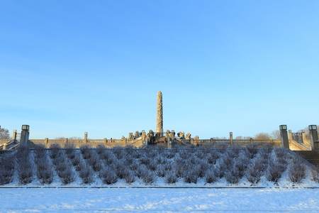 Oslo, Norway - December 30, 2018 : Sculpture created by Gustav Vigeland in Frogner park.のeditorial素材