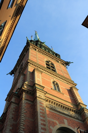 Stockholm, Sweden - December 27, 2018: The German Church in Stockholm old town Gamla stan.のeditorial素材