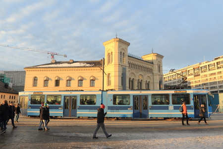 Oslo, Norway, December 30. 2018 : Famous beautiful building of Nobel Peace Centre on day light, located by the waterfront at Aker Brygge, Oslo, Norwayのeditorial素材