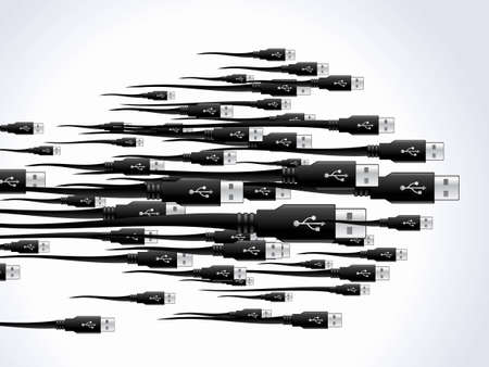 set of USB cables backgroundのイラスト素材