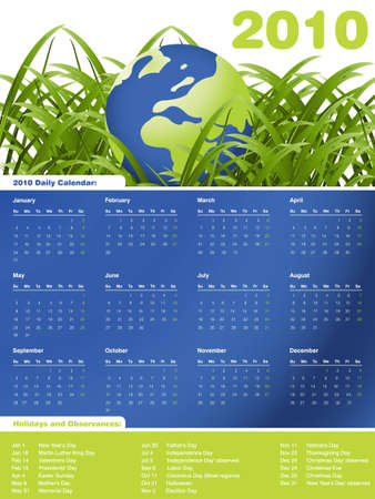 2010 Calendar, easy to edit.のイラスト素材