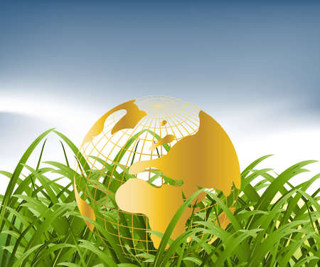 Globe and detail map of the worldのイラスト素材