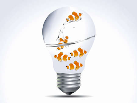 set of clown fish in the bulb, limited idea conceptのイラスト素材