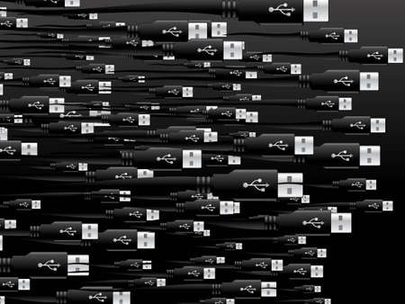 set of USB cables backgroundのイラスト素材