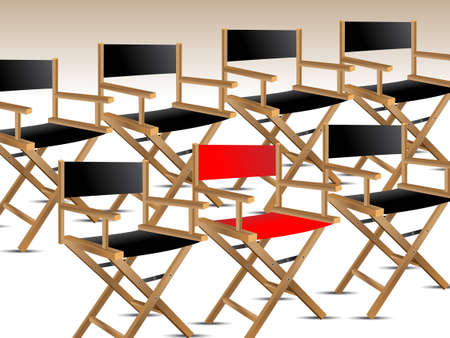 Wooden foldable Director chair .のイラスト素材