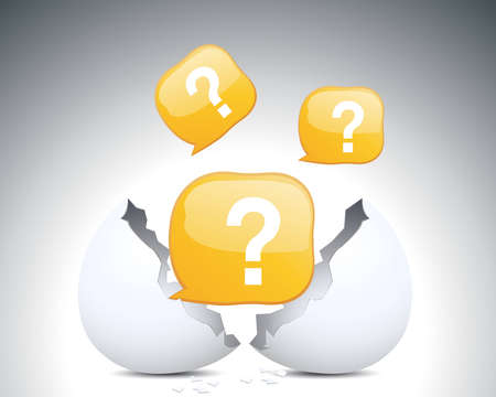 Egg shell and yellow balloons のイラスト素材