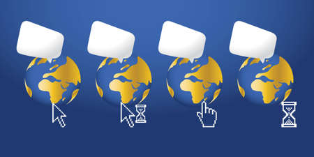 Abstract and Business Background with globe map and wavy lines.の写真素材