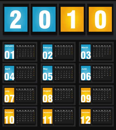 illustration of 2010 Calendar, easy to edit.のイラスト素材