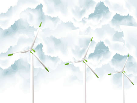  illustration of Wind Turbinesのイラスト素材