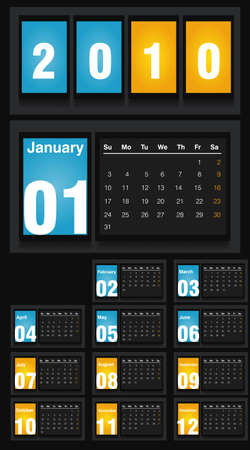   illustration of 2010 Calendar, easy to edit.のイラスト素材