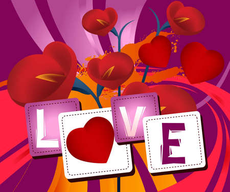 Valentine Illustration, perfect concept for valentine's day easy to use it as greeting card, poster, flyer, Ad. のイラスト素材