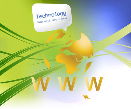 Abstract and Business Background with globe map and wavy lines.のイラスト素材